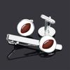 Men's Basketball & Football Cufflink Tie Clip Set - Perfect Valentine's or Father's Day Gift