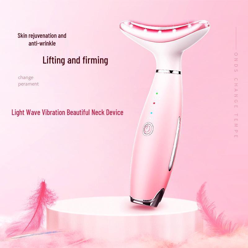 

Tri-Color Spectrum Neck and Skin Rejuvenation Device: Handheld Microcurrent Vibration Massager for Anti-Aging and Lifting красный