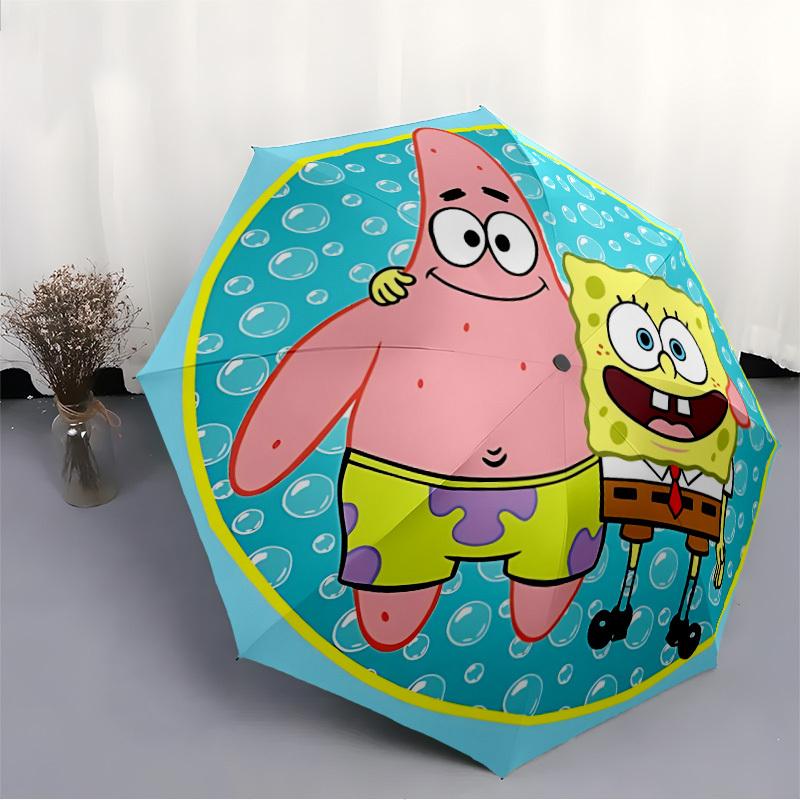 1pc SpongeBob Automatic Open/close Folding Umbrella, Compact Portable Travel Umbrella, Perfect Gift, Durable Construction Yy250813064