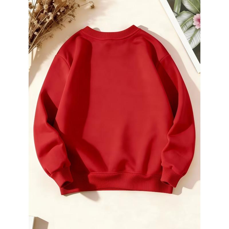 European Sizes Autumn/Winter Kids' Long-Sleeve Crewneck Sweatshirt, Casual and Comfortable Style with Fun Cartoon Puppy Skateboard Print