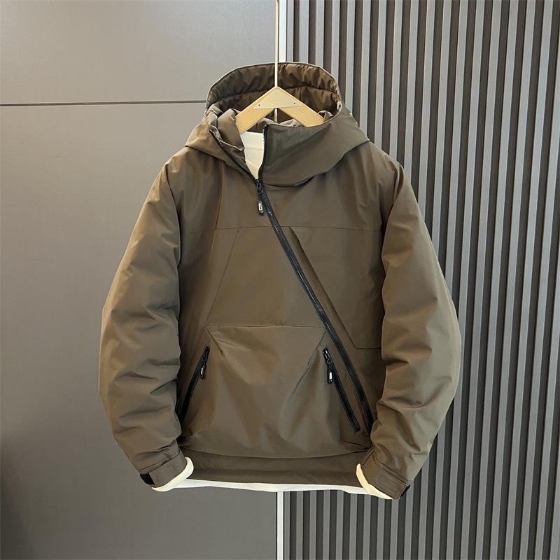 

Мужская зимняя ветровка с капюшоном из графена: Водонепроницаемое японское уличное пальто L (125-145 jin) кофейный