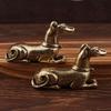 Cross-Border Small Wealth Tea Pet Brass Big Dog Ornament Chinese Style Craft Copperware Twelve Zodiac