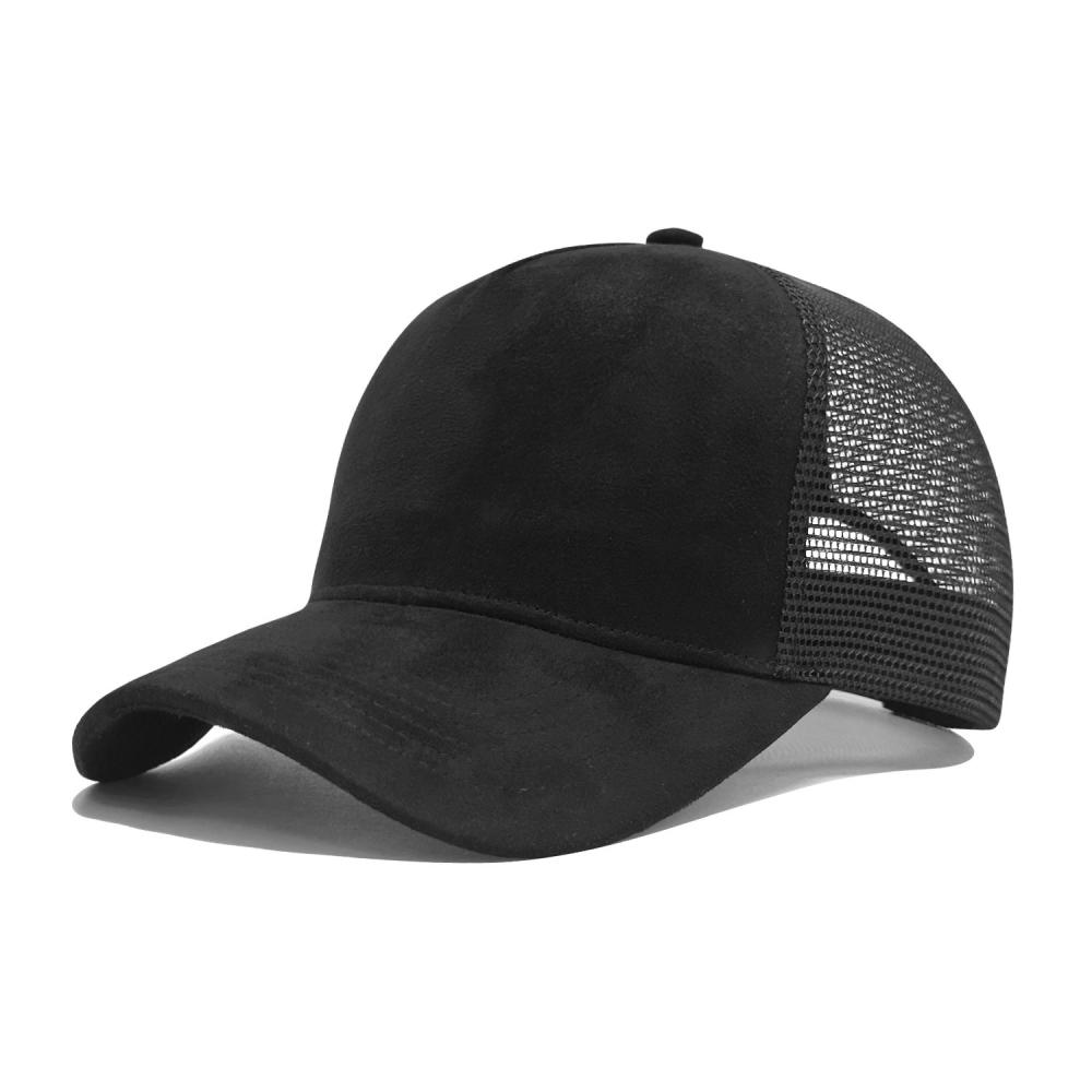 Five-panel Suede Baseball Cap Men and Women Spring and Summer Color Matching Mesh Truck Driver Hat