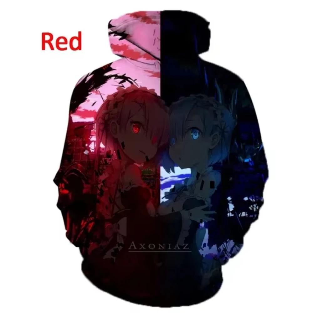 Anime Re:Zero 3D Printed Men's Hoodie Casual Harajuku Long Sleeves Oversized Outdoor Pullover Sweatshirt Kids Unisex Clothing
