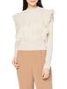 FRAY I.D. Women's Fringe Jacquard Knit Pullover FWNT215253 White