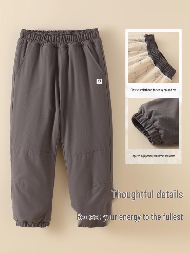 Kids' Thickened Cotton Winter Pants: Quilted Warm Sweatpants for Boys and Girls