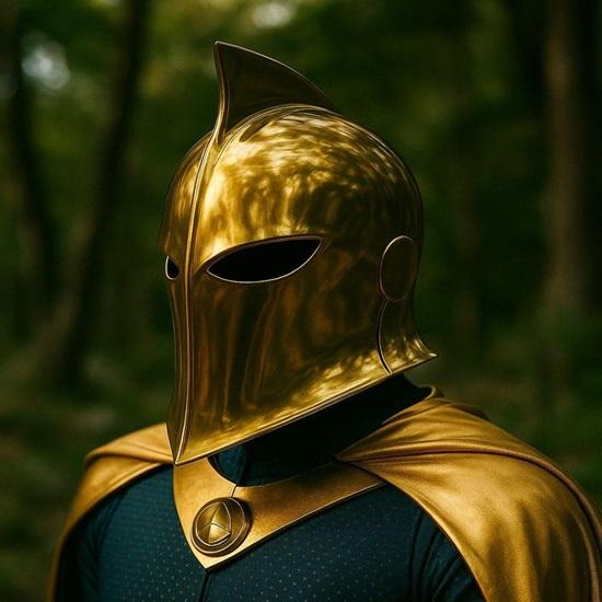 Handcrafted Doctor Fate Helmet: Polished Golden DC Cosplay Prop