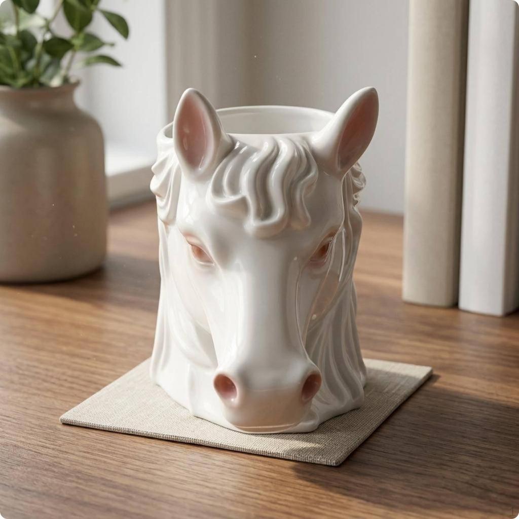Tierbecher Präsentierbare Tasse Kreativ Dekorativ zur Ausstellung, Schreibtisch Hochlandrind