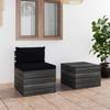 Garden Lounge Set - VIDAXL - Pallet 2 Pcs - Solid Pine Wood - Comfortable Cushions - Rustic Design