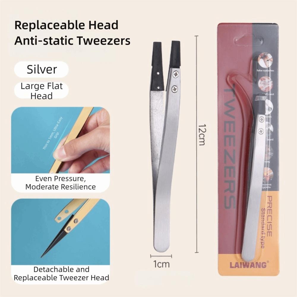 

ESD Anti-static Tweezer Precision Insulation Tweezer Precision Tweezers Suitable for Electronics Big Flat Tip