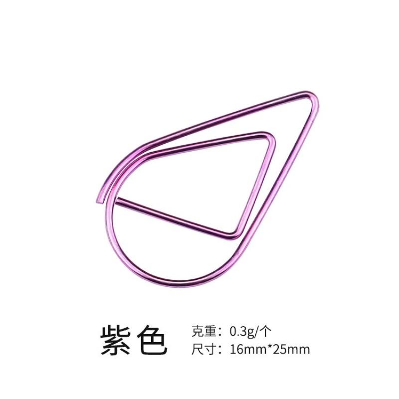 Water Drop Simple Metal Bookmark Paperclip Paper Clip Hand Account Tool