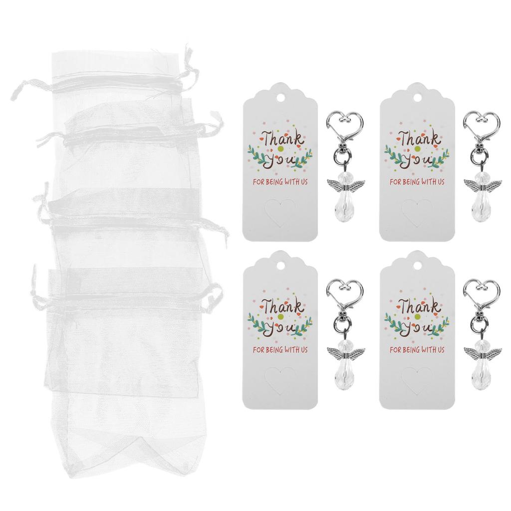 20PCS Keychain Favors Set with Key Ring Gift Bags Cards for Baby Shower Wedding Birthday Bridal Shower Gifts