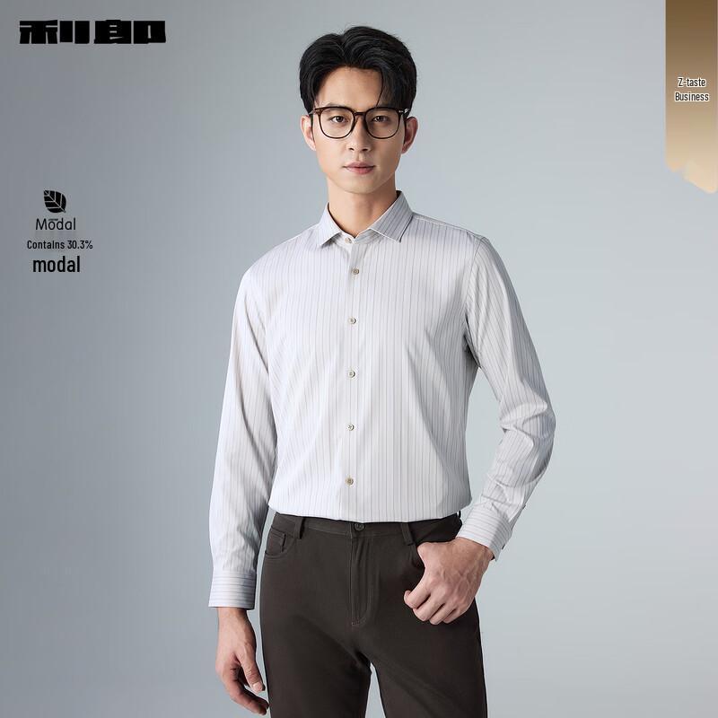 

Lilang Men s Modal Blend Striped Long-Sleeve Business Shirt 42