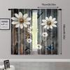 2pcs, Curtains Digital Printed 2D Print Daisies And Butterflies Machine Washable Polyester (without Rod) Art Deco Festive Use