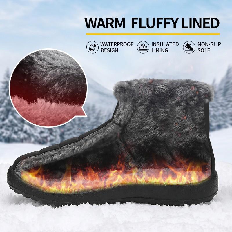 Couple Winter Snow Boots Low Top Warm Fleece Lined Non Slip Soft Sole Cotton Shoes Women Men Size 36-46