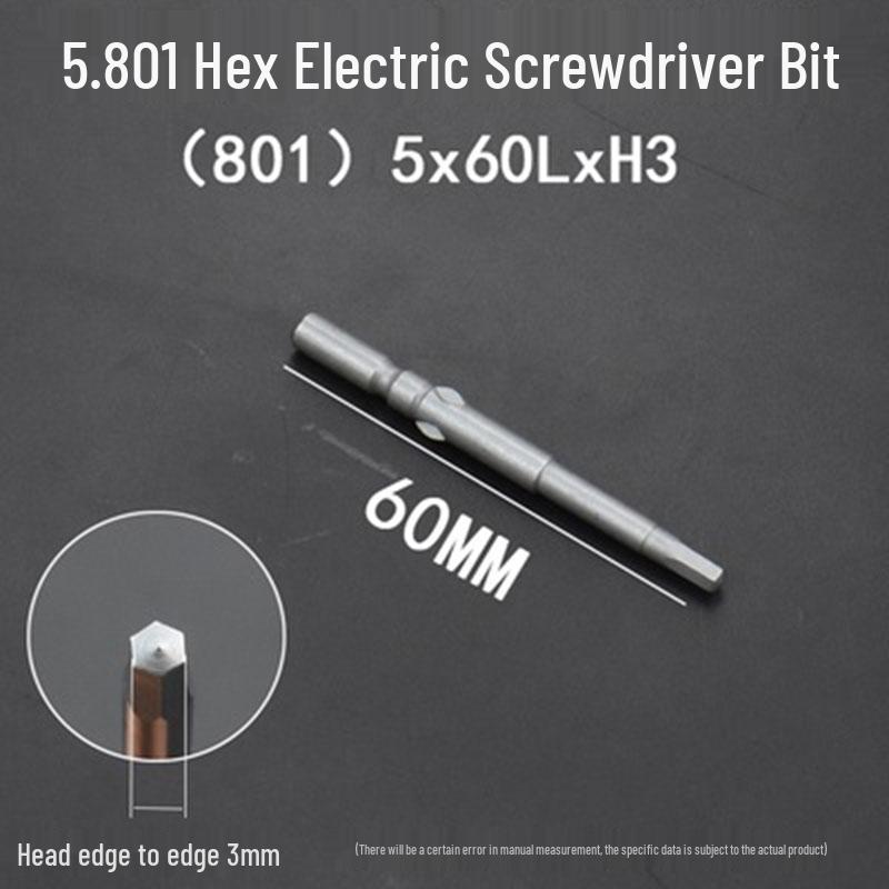 Extended Hexagonal S2 Steel Electric Screwdriver Bit with 5mm/6mm Shank