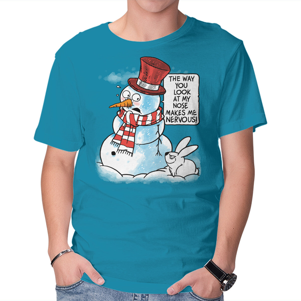 Unisex Crew Neck T-Shirt Snow Feeling Graphic Short Sleeve Casual Tee M