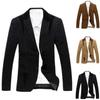 Autumn Winter Men Blazer Color Block Single Breasted Suit Coat Korean Style Solid Slim Pockets Suit Jacket For Office