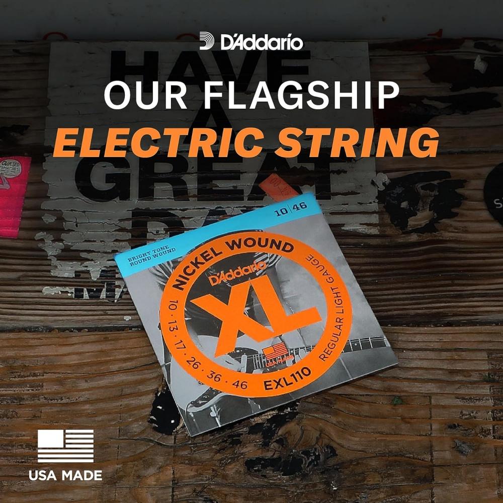 D aDDario Electric Guitar Strings Xl Nickel .0105 .048 eXl110+ Regular Light 1  