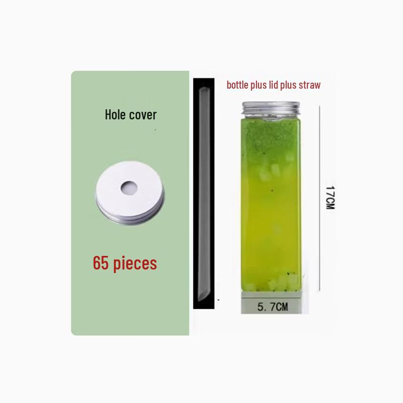 Shengbilai 500ml Disposable Plastic Drink Bottles with Lids and Straws