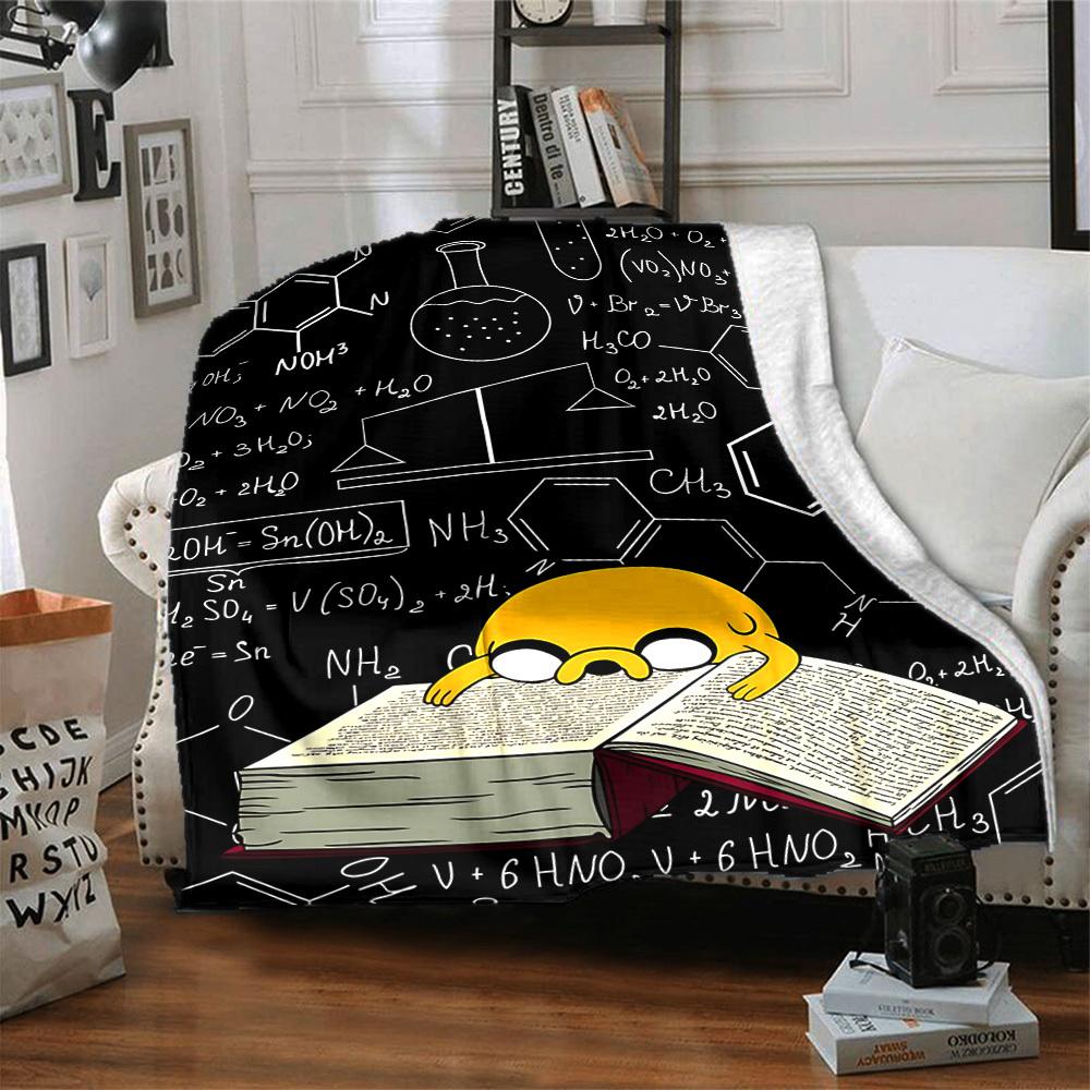 1pc Jake the Dog Flannel Throw Blanket HD Printed Lightweight Soft Warm All Season Blanket for Sofa, Bed, Travel, Camping Machine Washable