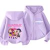 Kpop Demon Hunters Zipper Hoody Children Huntrix Rumi Zoey Cartoon Fashion Zip Sweatshirt Boy Girl Casual Tops Kids Clothes Gift
