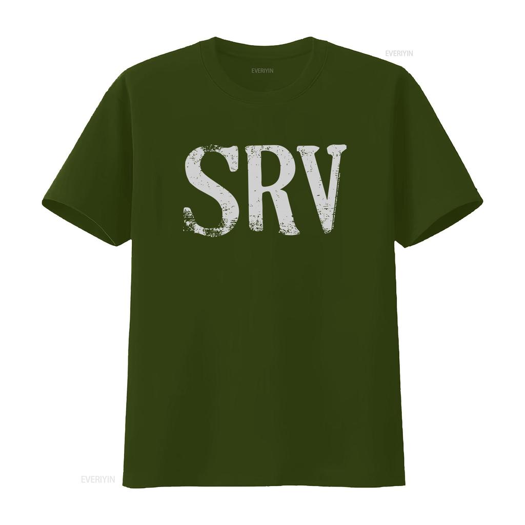 Stevie Ray Vaughan SRV Logo Licensed Classic Rock Blues Music Black T Shirt vintage Washed Comfortable fashion Stylish Slightly