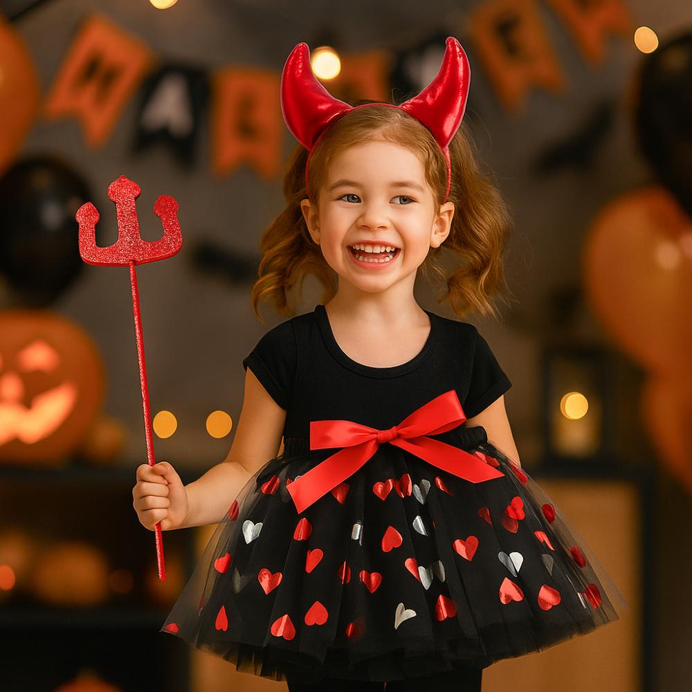 3Pcs/set Pointy Hat Kids Witch Dress Set Wizard Halloween Cosplay Costumes  Girls