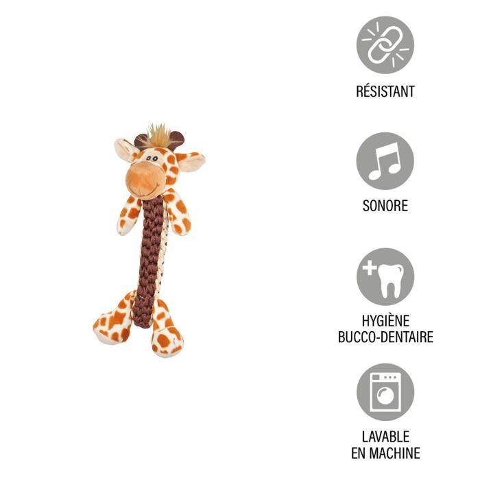 Jouet - Girafe - 34 cm - Corde sonore - Résistant et lavable