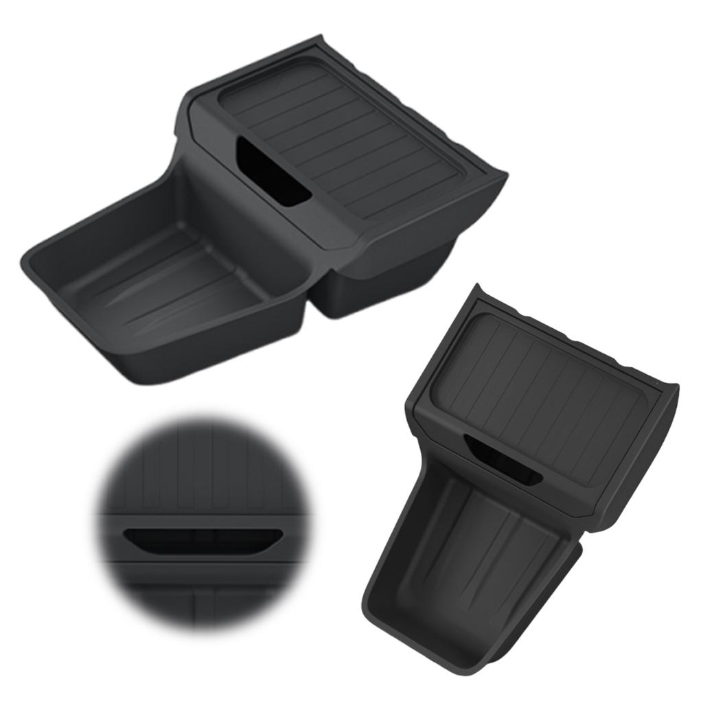 For 25Tesla Model Y Standard Central Control Storage Box Large Capacity Under Console Armrest Organizer Tray TPE Protection Mat