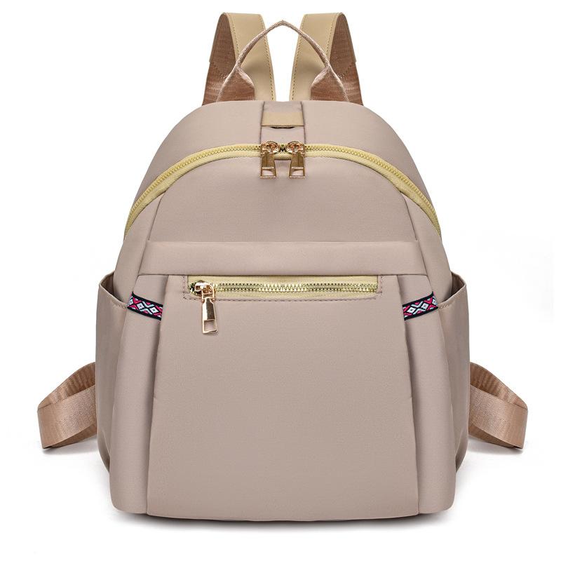 

Рюкзак из ткани Оксфорд для женщин, большой вместимости дорожный рюкзак, повседневный рюкзак для школы, работы и походов бежевый