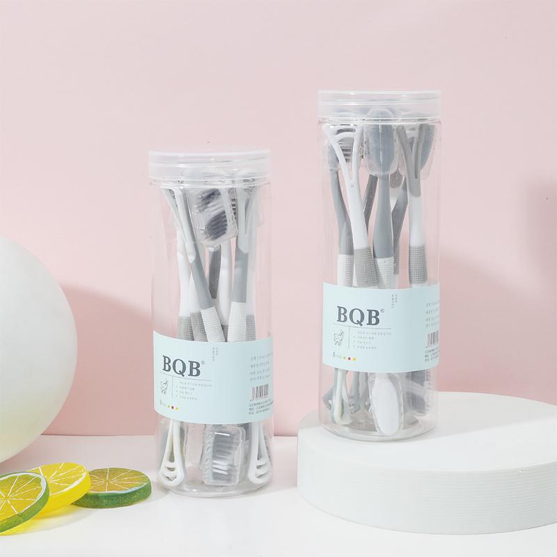 Double Head Toothbrush With Tongue Scraper Tongue Oral Cleaning Brush Reusable Fresh Breath Oral Hygiene Care Cleaning Tools