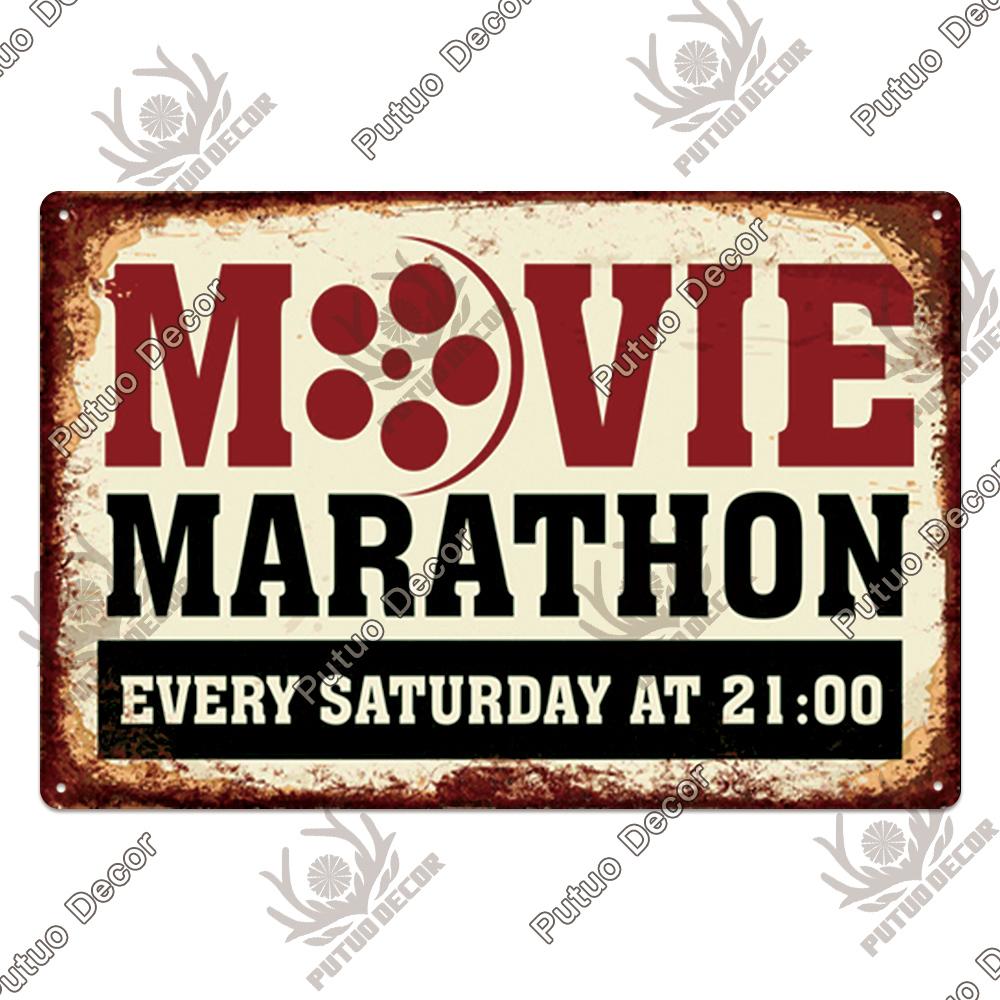 Decor Cinema Vintage Metal Plaque Metal Sign Tin Sign Iron Poster for Movie Theater Club Living Room Home Wall Decor