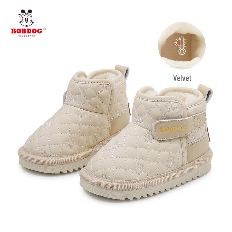 

Babudou 2025 Winter Velvet-Lined Warm Toddler Snow Boots Size 25: Inner 15.5 cm, Foot 14.5 cm бежевий