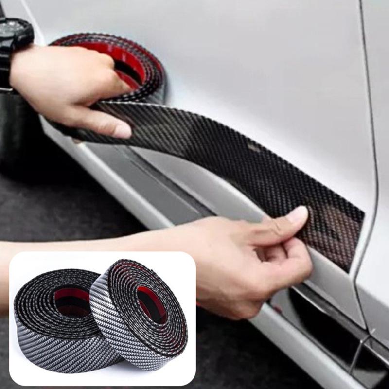 

Car Stickers Carbon Fiber Rubber Styling Door Sill Protector Trim Universal Car Body Protective