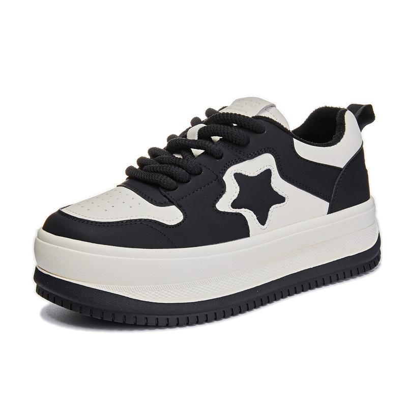 Leather Little White Shoes Women's 2025 Winter New Star Velvet Sports Board Shoes Women's Flat Casual Shoes Versatile Women's Shoes
