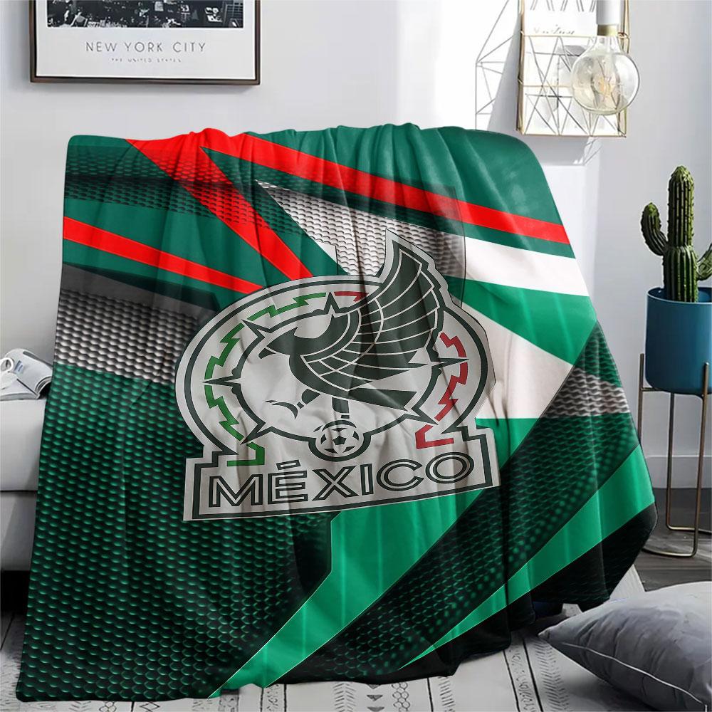 Mexico Printed Flannel Blanket, soft throw for bedroom sofa, washable, fan merchandise, great gift.
