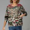 Women's Casual Long-Sleeved Single-Breasted Christmas-Themed Print  Cardigan