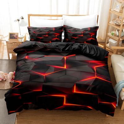 Rotes Karomuster Bettwäscheset Fußballstars Bettbezugset mit Kissenbezügen King Queen Twin Double Size Bettdeckenbezugset