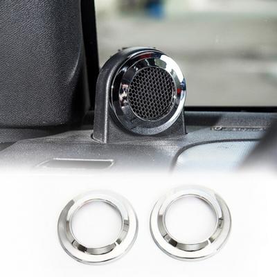 2x Dekoračný kryt krúžku reproduktora stĺpika A pre Jeep Wrangler JK 2008-2014 Chróm