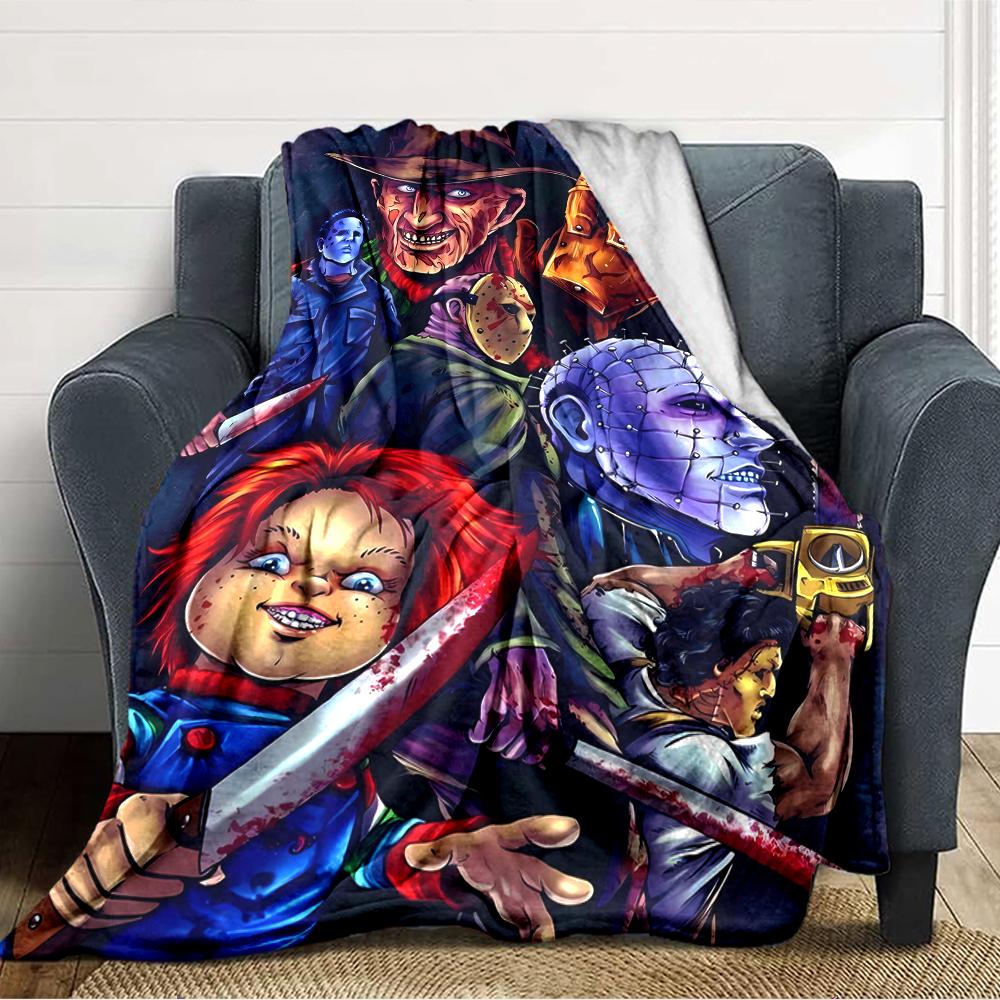 1pc Chucky1 Blanket, Gift, for Men and Women, Soft Blanket, Good for Sofa Bed Couch Travel, Lightweight Flannel Blanket