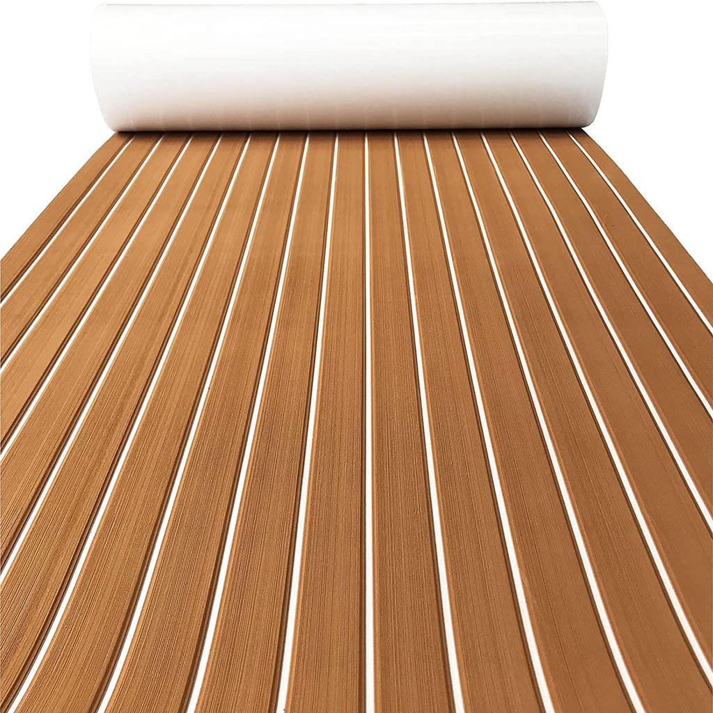 Boat Flooring Eva Foam Mat Deck Sheet Marine Yacht Teak Decking Sheet Adhesive Carpet Decking Pad Anti-Skid 2400x450x6MM