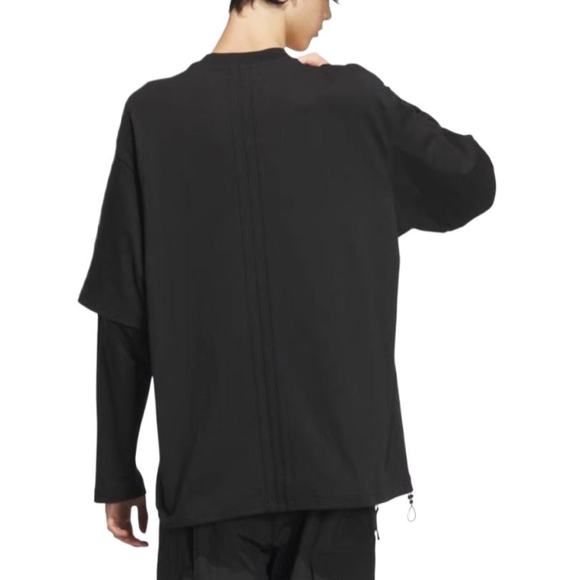 Adidas Logo Print Round Neck Pullover Short Sleeve T-Shirt Men Tops Black JI9878