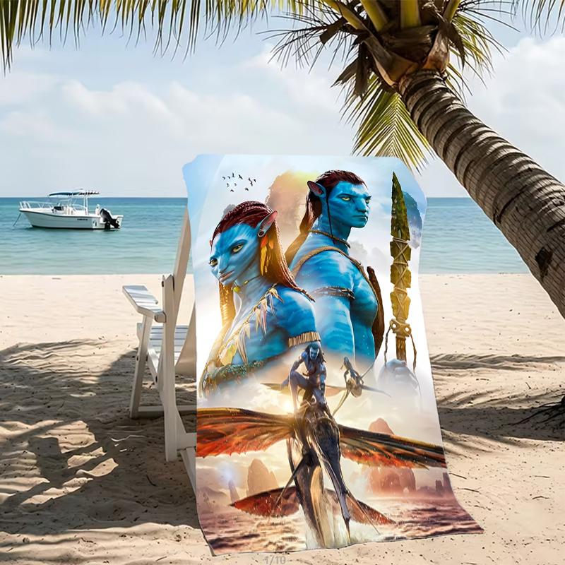 Beach Towel with Avatar Pattern - Soft,absorbent,machine Washable Lightweight&Modern,swimming,Travel Essentials