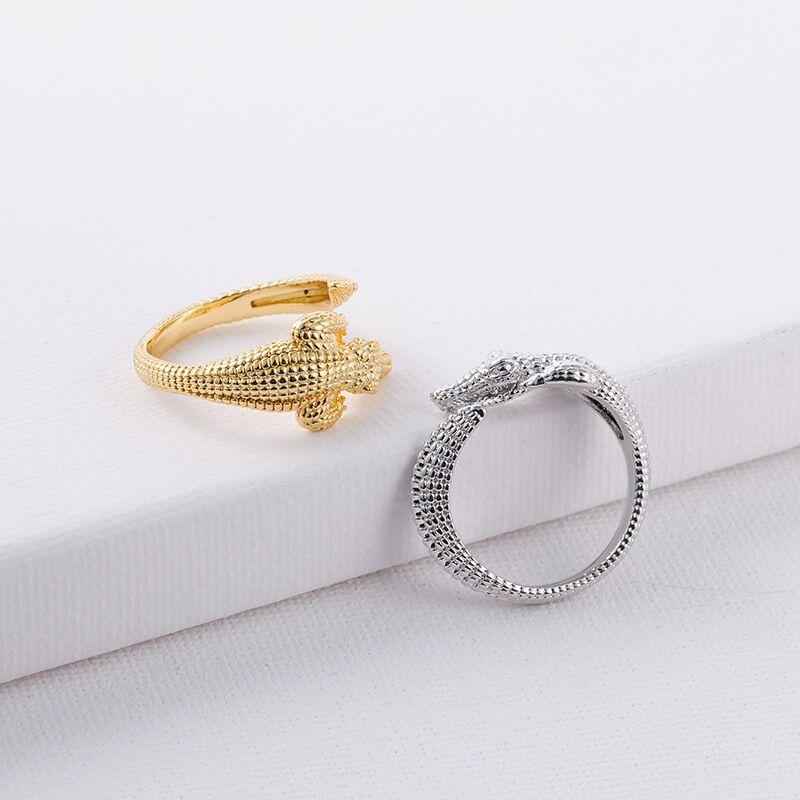 BF CLUB Silver Color Gold Dragon Lines Ring For Women Fine Jewelry Finger Adjustable Open Vintage Ring For Party Birthday Gift