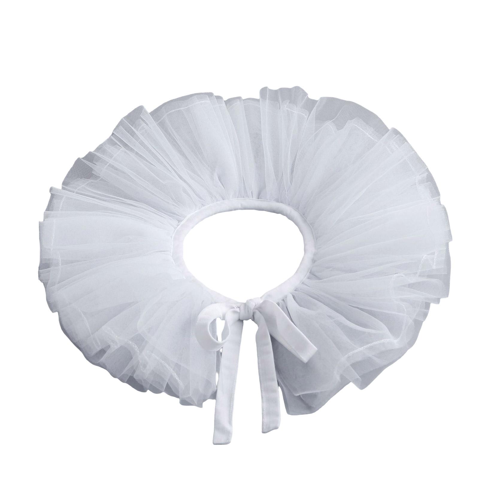 

Жабо Рюши Ретро Ренессанс Тюль для Рубашки Блузки Декоративный Отложной Ложный Воротник Аксессуары для Костюма для Игры белый