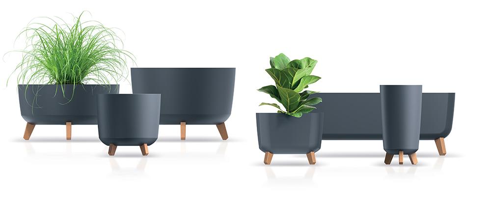 GRACIA CASE DGCL600 Blumentopf auf Beinen | Anthrazit