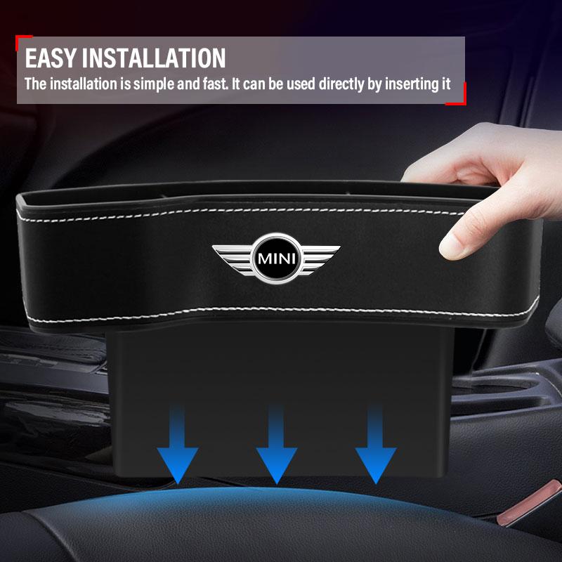 2Pcs Car Seat Organizer Seat Crevice Storage Box Multifunction Goods For BMW Mini Cooper F54 F55 F56 R56 R60 SONE Roadster Clubman Coupe