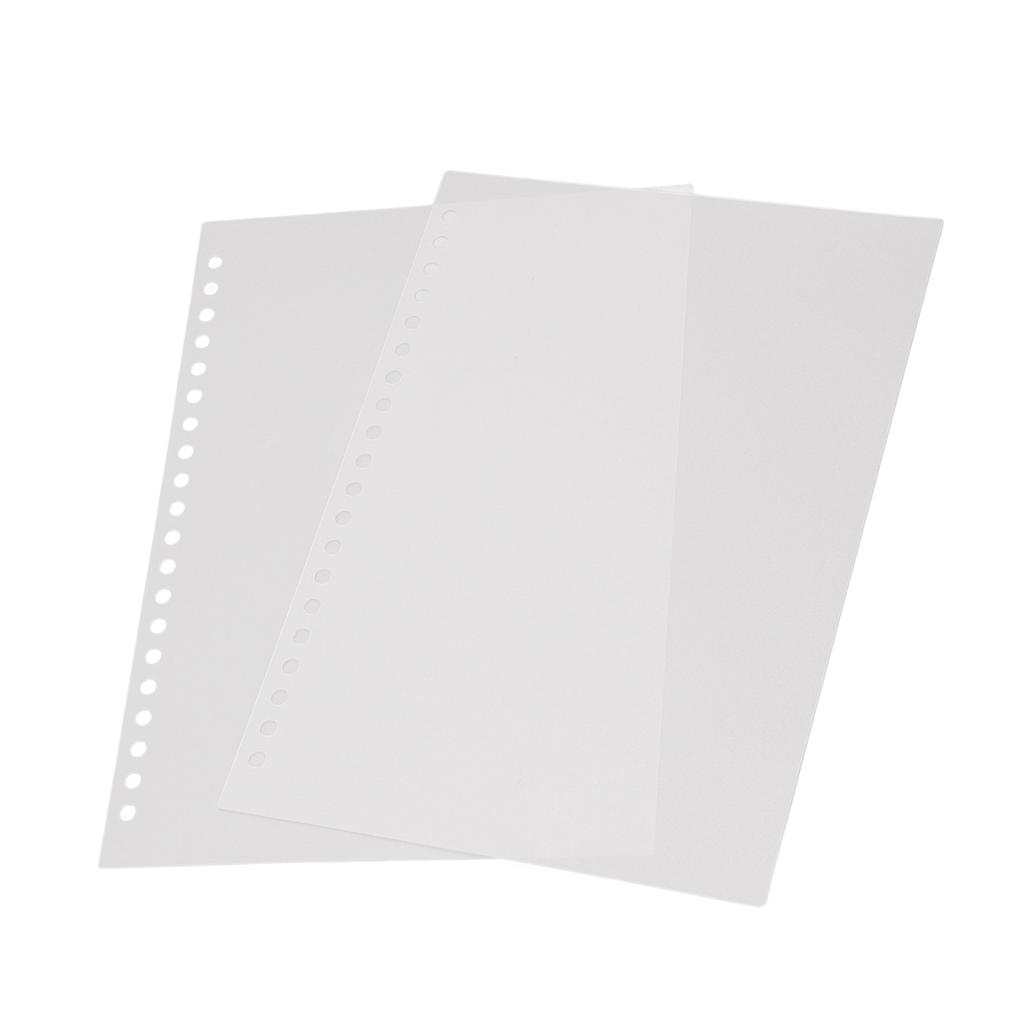 50Pcs Sheet Protector Paper Binding Cover Matte A5 20 Holes PP Plastic for Presentation White