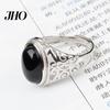 Finger Ring Men Vintage Artificial Gem Carving Band Jewelry Party Banquet Gift